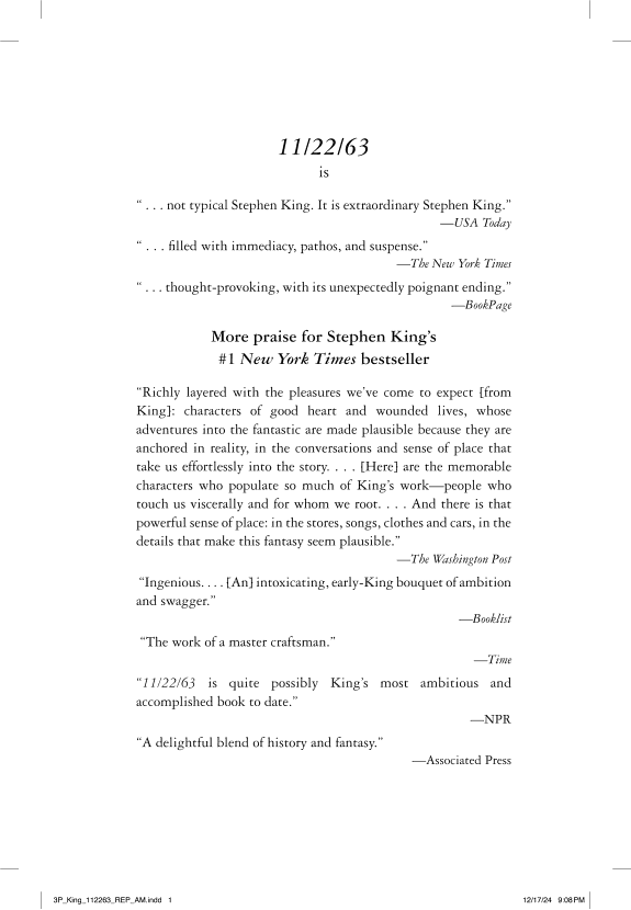 11/22/63 book cover
